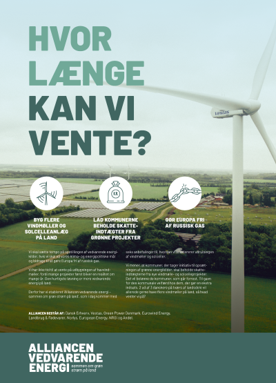 Annonce fra Alliancen for Vedvarende Energi - hvor længe kan vi vente?