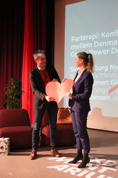 parterapi mellem Kristian Jensen, adm. direktør i Green Power Denmark og Maria Reumert Gjerding, præsident i Danmarks Naturfredningsforening, på biodiversitetskonference 25. januar 2024
